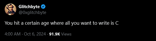 You hight a certain age where all you want to write is C